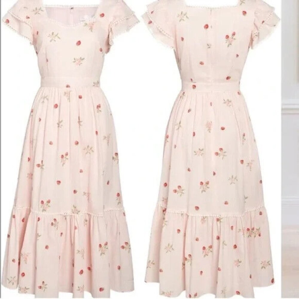 Rachel Parcell Pale Pink Floral Midi Dress